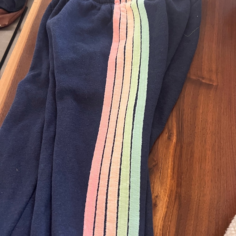 Aviator Nation Sweatpants
Blue w stripes
Good condition
So soft
